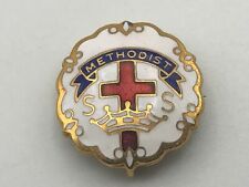 Vintage Methodist SS Sunday School Cross + Crown Lapel Pin Older B8 picture
