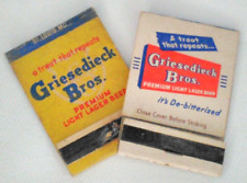 Griesedieck Bros Beer Matchbook Set of 2 Vintage Breweriana Advertisement picture