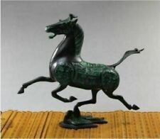 Exquisite Old Chinese bronze statue horse fly swallow Figures picture