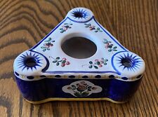 VINTAGE ALADIN FRANCE FAIENCE HANDPAINTED EARTHENWARE THREE PEN INKWELL picture