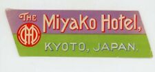 1920s The Miyako Hotel Luggage Label Vintage Original Kyoto Japan Tourist  picture