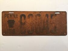 1916 Pennsylvania Penna License Plate Tag  picture