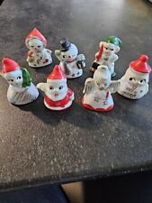 Lot Of 7 Vintage Porcelain Christmas Place Card Holders Commodore Japan GUC picture