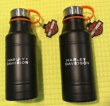 😲 NEW   OEM Harley Davidson   SET of 2   Black Thermoses 😲 picture