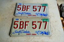 Vintage 1989 Pair South Dakota License Plates Lot 24-23-1 picture