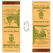Vintage Matchbook Cover Homestead Hotel Hot Springs Virginia 1930s Diamond Match picture