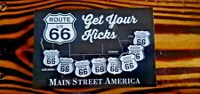 HISTORIC RT66 100th ANN. POSTCARD SOUVENIER PIN SET. AMERICAN MADE, VERY COOL picture