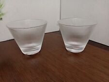 Vtg Set Of 2 MCM Ribbed Norse Federal Glass Punch Bowl Replacement Glasses picture