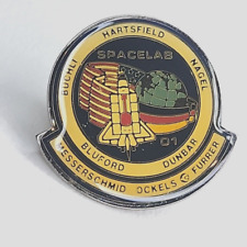 Vintage NASA Spacelab Lapel Hat Jacket Pin USA & Germany Flag Space Shuttle   picture