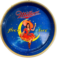 Vintage MILLER HIGH LIFE Beer Tray Girl on the Moon 13