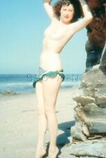 Nude Color Real Photo- At the Beach- Endowed Woman with Long Legs- Standing picture