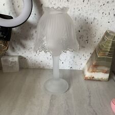 fairy lamp PartyLite Clairmont Glass Tealight Lamp Frosted White picture