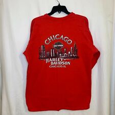 Harley Davidson Long Sleeve T-Shirt Adult Red XL Chicago Illinois Riders Edge picture