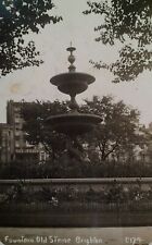 Brighton UK RPPC Antique Postcard Rare 1911 Old Steine Fountain Garden Stamp  picture