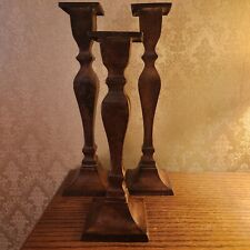 Vintage Metal Candlesticks-Set Of 3 Made in India Heavier Pieces picture