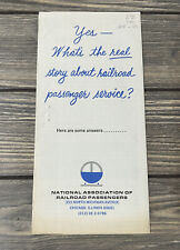 Vintage National Association of Railroad Passengers Yes Whats The Real Pamphlet picture