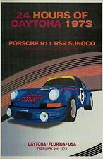 AWESOME PORSCHE POSTER 24 HRS DAYTONA 1973 RSR 911 SUNOCO picture