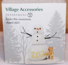 DEPT 56 LUCKY THE SNOWMAN DATED 2021 VILLAGE ACCESSORIES 6007653 CHRISTMAS picture