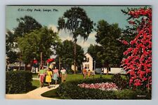 Largo FL-Florida City Park Gardens Kids Period Cars Vintage Souvenir Postcard picture