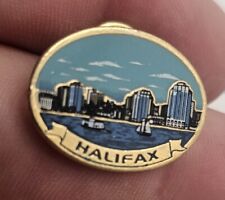 VTG Lapel Pinback Hat Pin Gold Tone Halifax City Skyline  picture