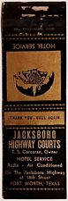 Jacksboro Highway Courts Hotel, Fort Worth, Texas Vintage Matchbook Cover picture