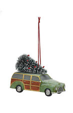 Retro 1960's Christmas Woody Car Ornament Route 66 Collection New picture
