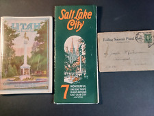 Vintage Lot of 3 Utah Salt Lake City 7 days visitor maps 1920 tourist guide 1908 picture