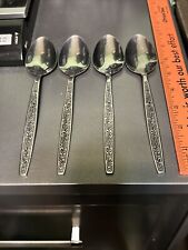 Vtg Rogers Floral La Spana Set of 4 Tablespoons Stainless Korea Mid Century picture