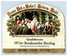 Vintage Franz Heh Jojm Leiwen Mosel Bernkasteler Riesling German Wine Label S79E picture