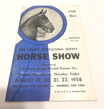 1958 ERIE COUNTY FAIR HORSE SHOW PROGRAM HAMBURG, NY picture