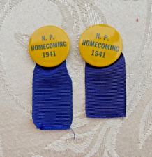Set of 2 North Park College University Chicago Vintage Homecoming Pinbacks 1941 picture