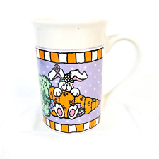 Royal Norfolk Easter Bunny Mug White Multicolor Carrot Tall Skinny cup 4.75