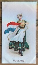1908 Wills Cigarette Card Flag Girls Of All Nations No. 44 Holland. picture