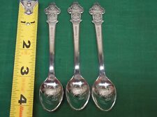 Lot of 3 ROLEX BUCHERER of  SWITZERLAND LUGANO souvenir spoons. 4 3/8