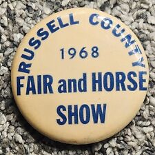 1968 Russell County State Fair Horse Show Badge Pinback Button  picture