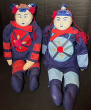 Vintage Colorful Male and Female Oriental Ceremonial Dolls Porcelain 26