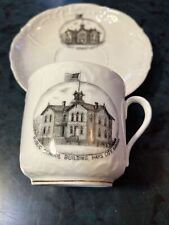 Mustache Cup & Saucer A Historic Schoolhouse Building KANSAS - Hays City 1870’s? picture