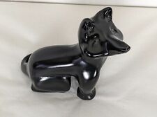 Ceramic black small Wolf ? Fox ? Dog ? figurine picture