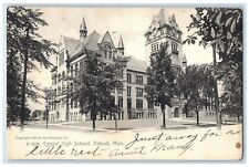 1908 Exterior View Central High School Building Detroit Michigan Posted Postcard picture