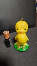 Vintage Used Gurley Hand Painted Yellow Chick Easter Wax Candle 3” picture