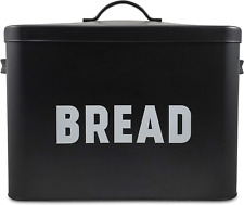 Black Bread Box - Countertop Space-Saving, Extra Large, High Capacity Metal Brea picture