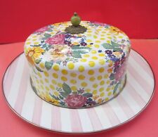MacKenzie Childs Enamel Buttercup Dome Bathing Hut Cake Plate Platter picture