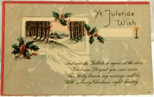 Antique Artist Postcard 107 Years Old Ye Yuletide Wish Christmas Greeting 1917 picture