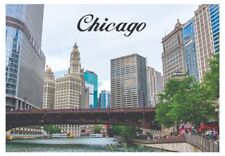 Chicago Downtown, Skyline, River, Illinois, 2 x 3 Locker Fridge Magnet ILCH50 picture