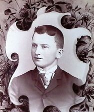 C.1890s Cabinet Card Reading, PA Studio Handsome Young Man W Fancy Clothes C2-11 picture