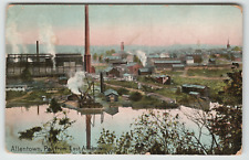 Postcard Vintage Bird's Eye View with Factory in Allentown, PA. picture