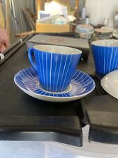 Zenit Cup and Saucer Upsala Ekeby Gefle Sweden Blue Teacup picture