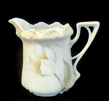 Vintage R S Prussian Pitcher Creamer Hand Painted Porcelain Tulip Germany picture