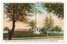 Sault Sainte Marie Michigan Vintage Postcard Semi Centennial Monument Unused picture