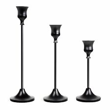 Black Candlestick Holder Set of 3, Taper Candle Holders Vintage Decor Used as... picture